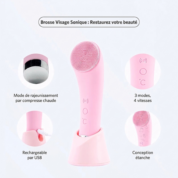 Nettoyante Sonique 3-en-1 — Nettoyage, Massage & Compresse Chaude